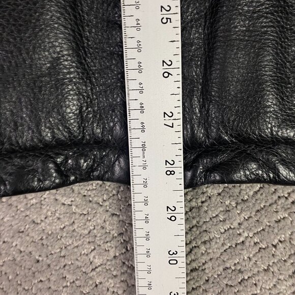 Eddie Bauer Leather Jacket Men's Large Tall LT Heavyweight Bomber Black - Picture 9 of 12